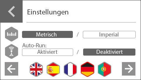 Language - German screen