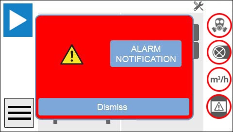 HCL Alarm screen