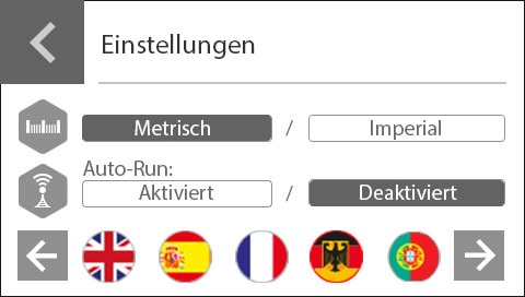 Language - German screen